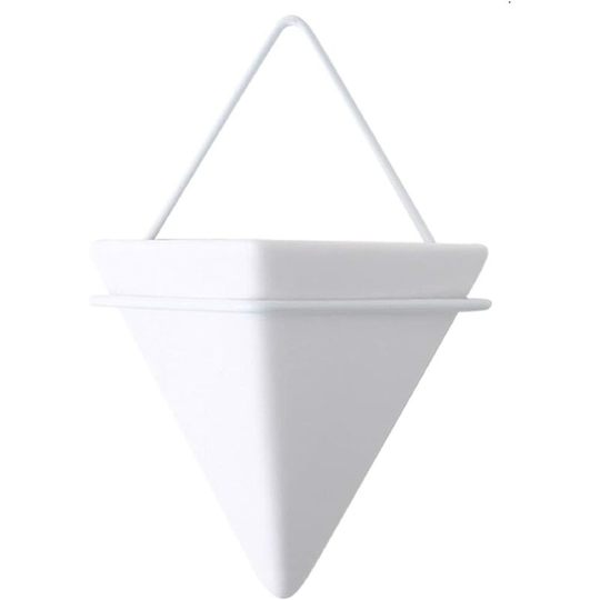 Langray - Hanging Planters Wall Hanging Planter Room Decoration Vases Basket Indoor Outdoor Garden Balcony Office Hanging, white ceramic white iron