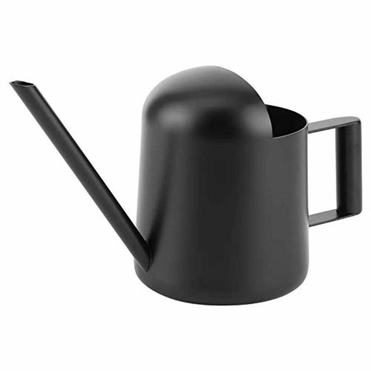300ml Black Stainless Steel Mini Watering Can for Garden Plants.