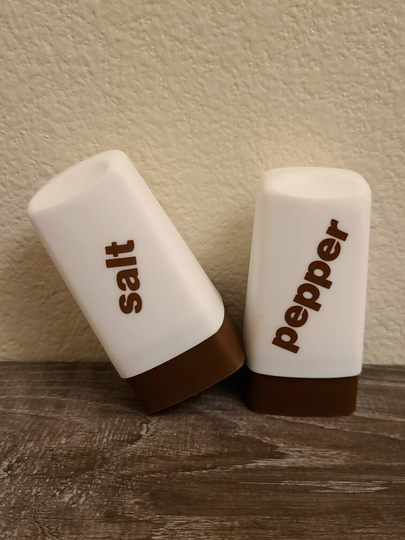 1960's Typographic Salt & Pepper Shakers-Retro Kitchen-Vintage & Pepper-Kitchen Decor-Picnic-Mid Century Decor-Vintage Dining