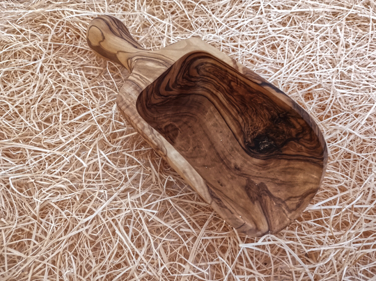 Large 12 Inch Handmade Olive Wood Scoops/Laser Engraved Engraved Name Home Decoration