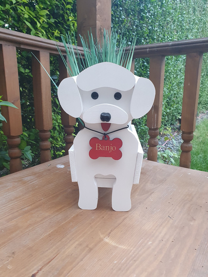 Bichon Frise Pet Planter, Birthday Gift