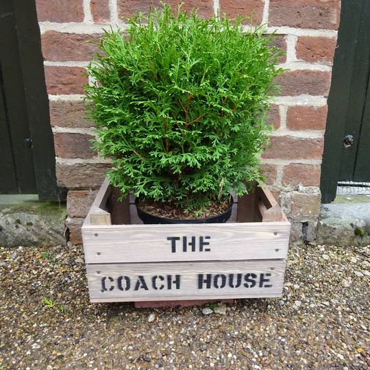 Personalised Vintage Style Tomato Crate, Cream/Jasmine/Seagrass