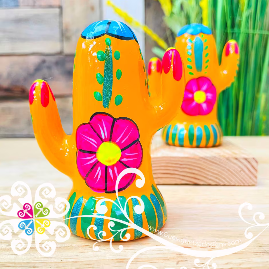 Cactus Salt & Pepper Shaker Set- Decorated Salero - Mexican