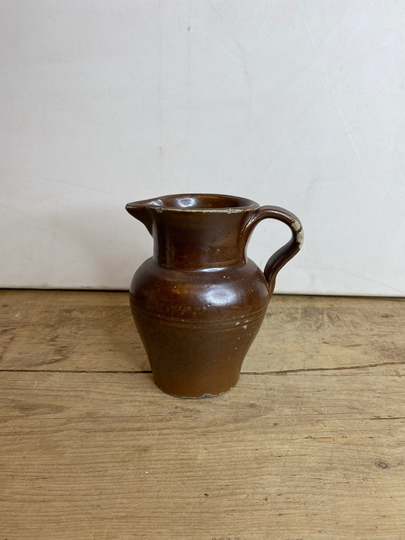 Antique Brown Salt Glazed Earthenware Water Jug Good Condition