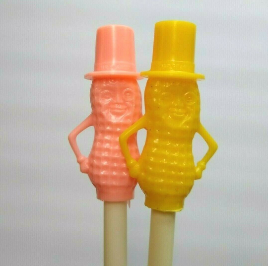Mr Peanut Vintage Pink Yellow Drinking Straws 1950S Planters Peanuts Pop Culture