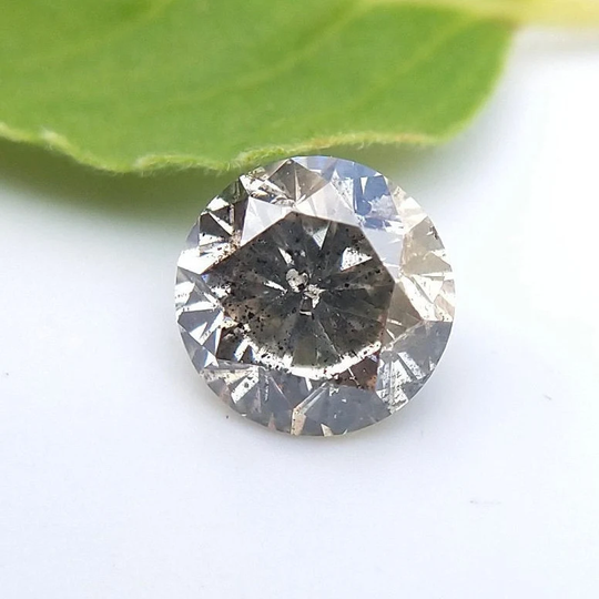 0.69 Ct 5.50 X 3.40 Mm Round Brilliant Cut Diamond, Salt & Pepper Diamonds , Diamond Ring Jewelry, Best Price Bd286