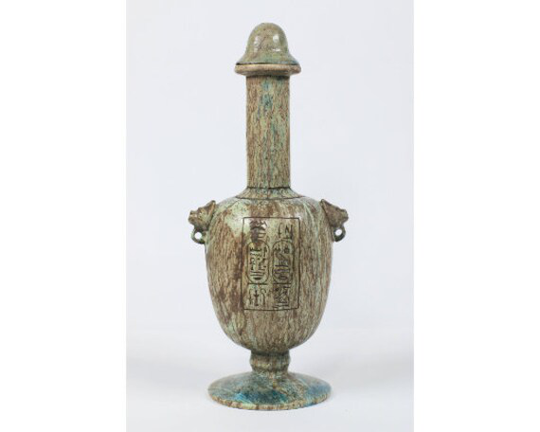 The Beauteuos Healing Jar Of Sekhmet - With A Wonderfully Carved Lid Used To Store Medicine Handmade in Egypt
