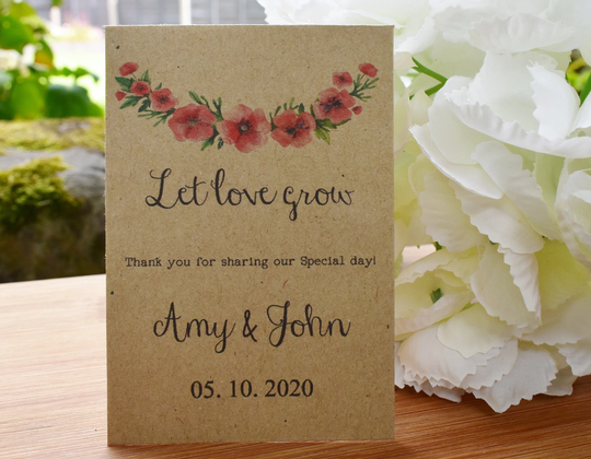 Wedding Favour Personalised Seed Packets | With Wildflower Seeds