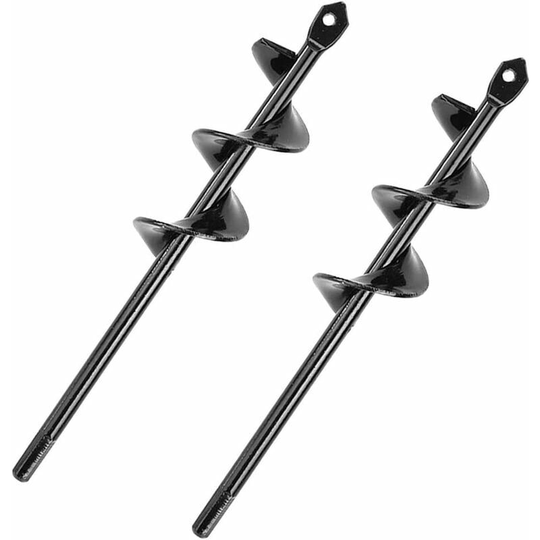 Auger Bits, 2 Pack, Non-Slip Spiral Planter Bits, Garden Plants and Flowering Plants 1.6' x 9' - Black