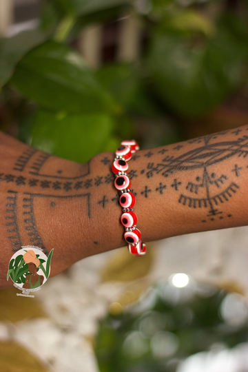 Prepared Elegua Evil Eye + Protection Blessed Stretch Bracelet || Return To Sender/Road Opener Small Batched Santeria, Lukumi, Yoruba