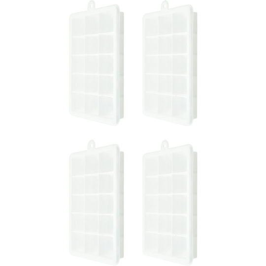 Pesce - Ice Mold Trays, for Chilled Drinks, Whiskey & Cocktails,Set of 4 White
