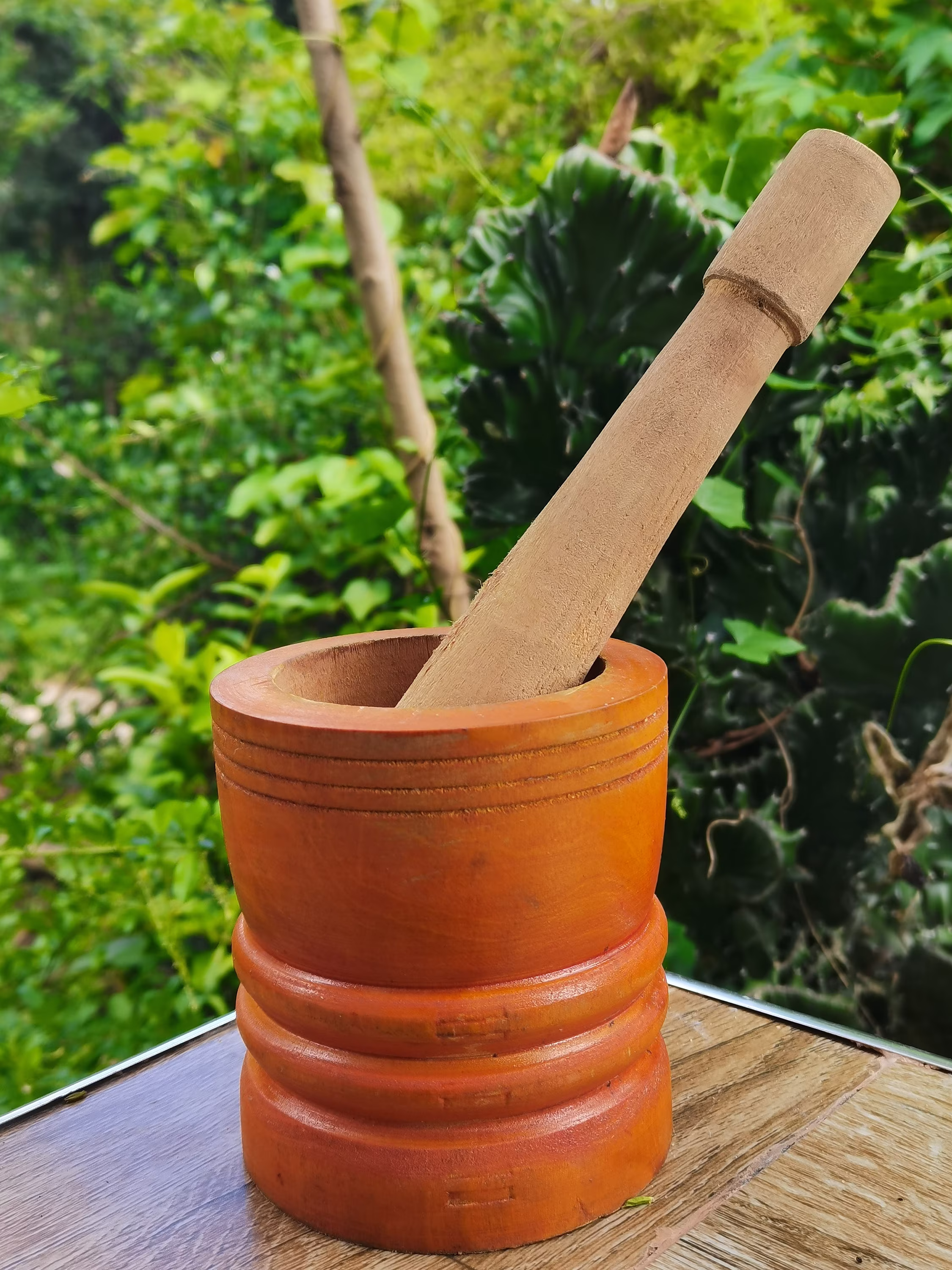 Mortar & Pestle | Wood Spice Grinder Handmade Natural Grinding Bowl Set Eco-Friendly Wooden 100% Chemical Free Utensils