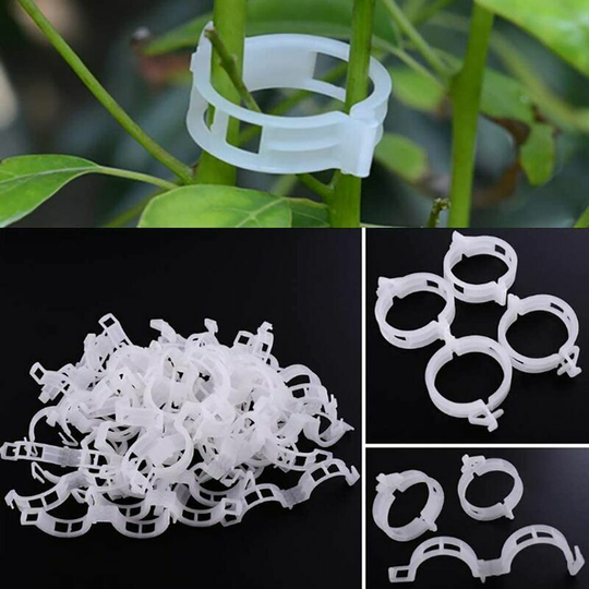 Naxunnn - 100 Pack Garden Plant Clips, Tie Plants Twine Vine Trellis Cages Vine Vegetable Tools Grafting to Grow Healthier Straight Plants