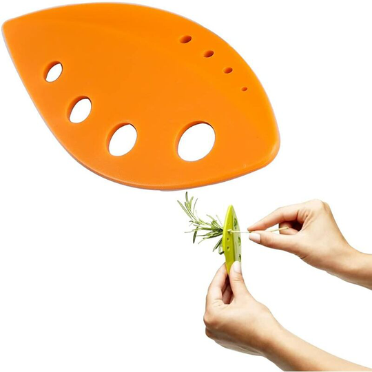 Osqi - pcs Safety Herb Stripper Plastic Edge Vegetable Leaf Separator Herb Stripper Tool for Parsley, Basil, Rosemary, Thyme, Orange