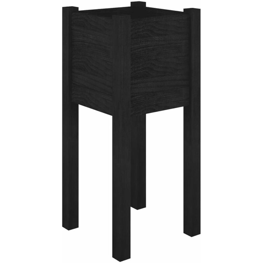 Vidaxl - Garden Planter Black 31x31x70 cm Solid Pinewood Black