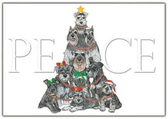 Schnauzer Miniature Dog Christmas Cards Set Of 10 & Envelopes