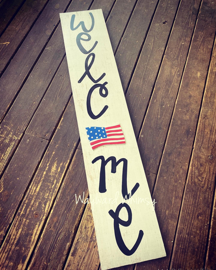 Welcome Porch Leaner With Interchangable Seasonal Attachments Wood Cut Out Hanger