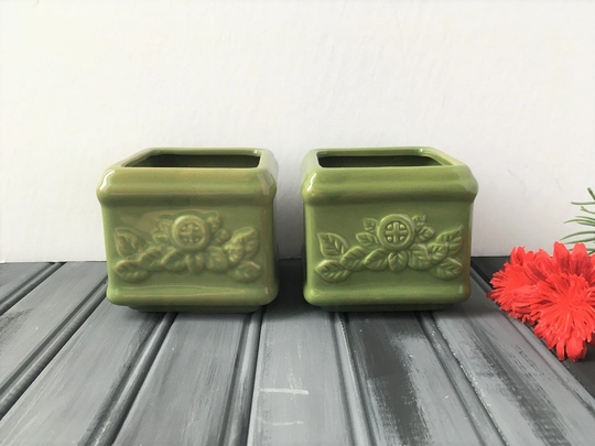 Small Green Ceramic Planters/Plant Holder Succulent Planter