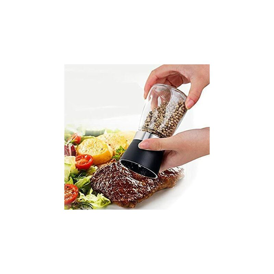 High Grip Glass Salt or Pepper Grinder, Glass Body Pepper Shakers, Salt or Pepper Mill Set, Pack of 2