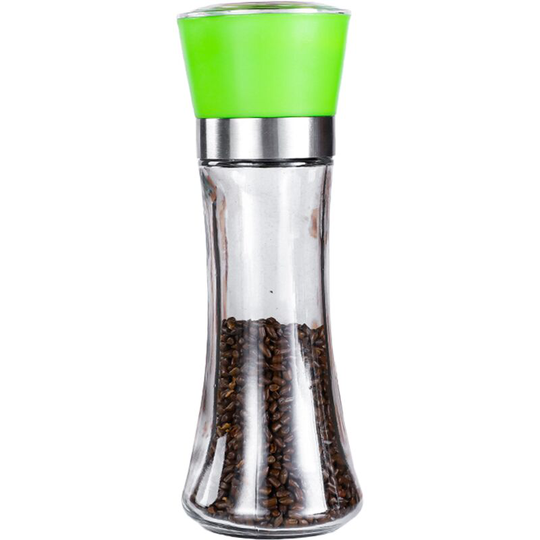 Premium Pepper and Salt Grinder Set of 2-Refillable Coarseness Adjustable Pepper Mill Shaker tall green