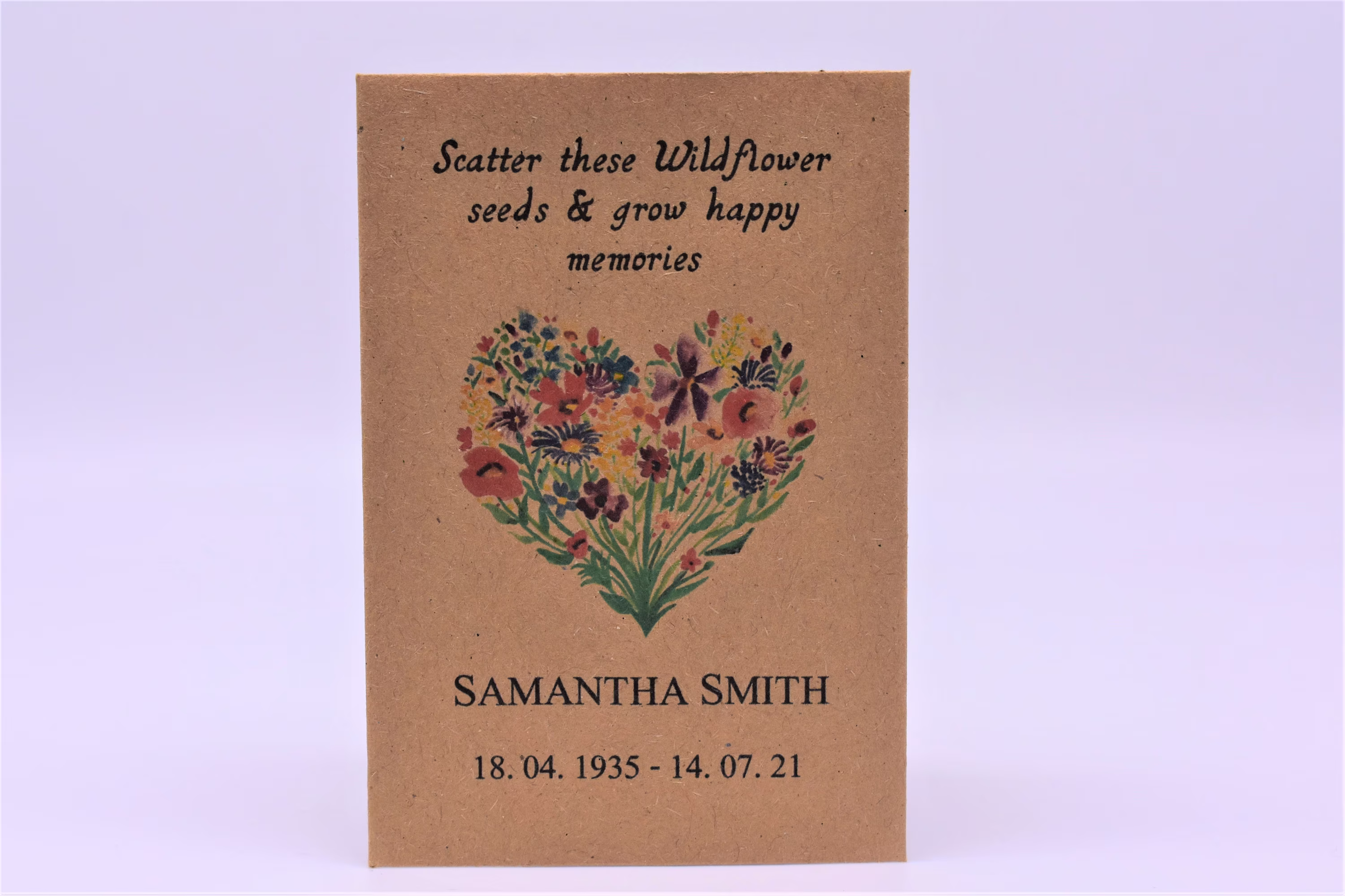 Funeral Seed Packets | Wildflower Packets Remembrance Personalised Memorial | With Seeds