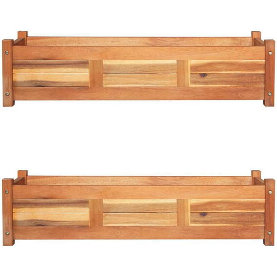 Garden Raised Beds 2 pcs Acacia Wood 100x30x25 cm FF3057522_UK - Topdeal
