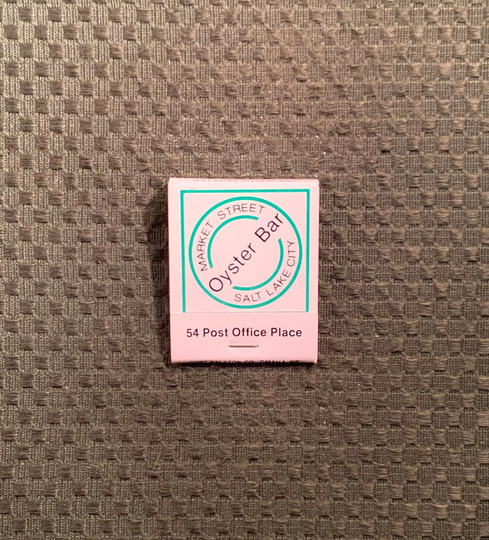 Vintage Matchbook, Market Street, Oyster Bar, Salt Lake City, Utah, with 20 Match Sticks, Free Ship in Usa