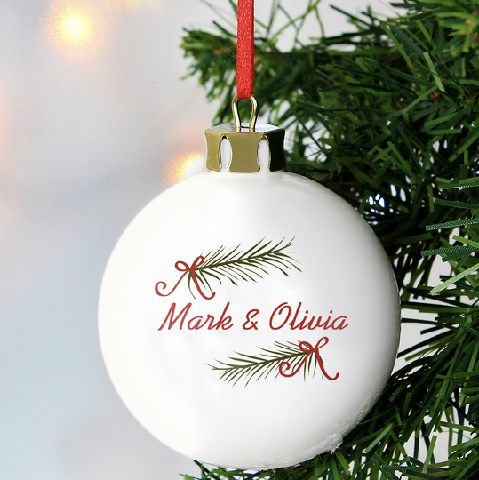 Personalised Seasonal Sprig Ceramic Bauble