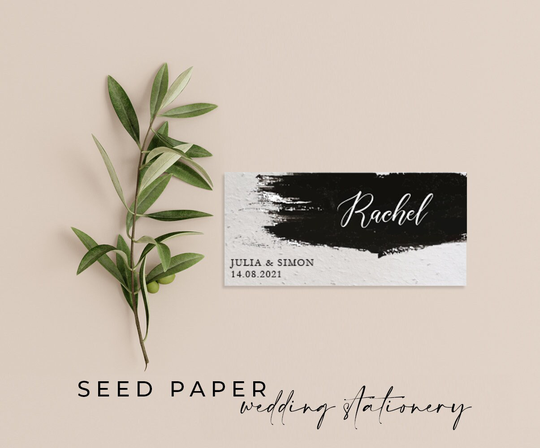 Plantable Seed Paper Eco-Friendly Sustainable Biodegradable Wedding Party Placecard Place Name - Paintbrush