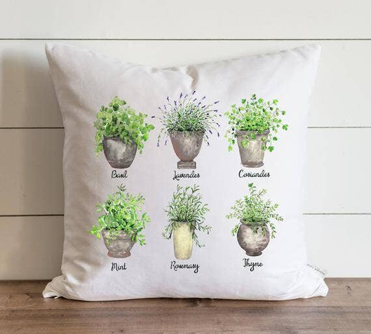 Herb Pots Farmhouse Pillow Cover