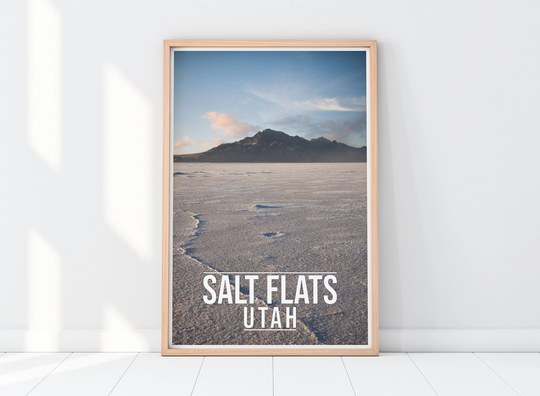 Bonneville Salt Flats Poster/Utah Print Wall Art