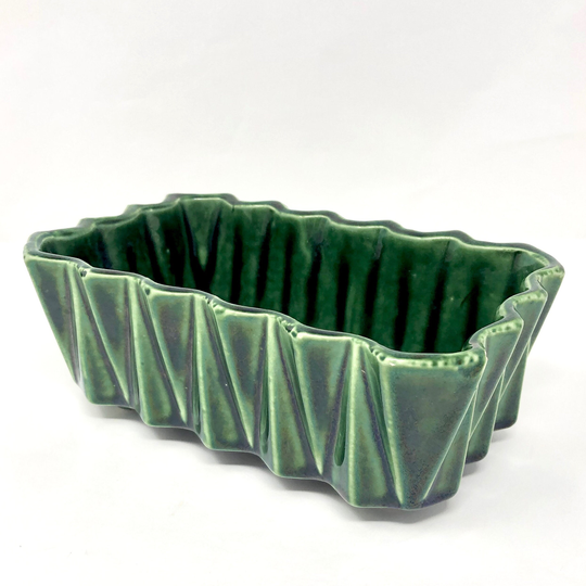 Vintage Upco Green Rectangle Succulent Planter, Housewarming Gift, Mid Century Retro Mcm Home Decor, Window Planter