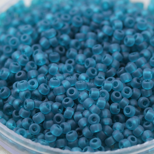 20G 8/0 Frosted Teal Matsuno Seed Beads - 20Grams Spectacular Color, Frosted Beach Glass Beads, Ocean Beads
