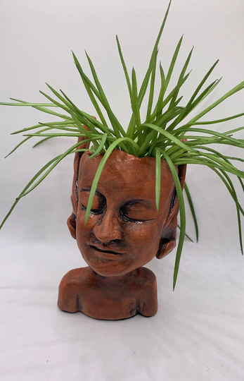 Cute Unique Faerie/Fairy Head Planter, Succulent Bud Vase, Ceramic Pot, House Elf, Garden Goddess, Terracotta | #14