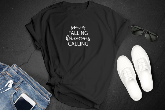 Snow Tshirt Winter T-Shirt Gift Hot Cocoa Season For Friend Cute Christmas