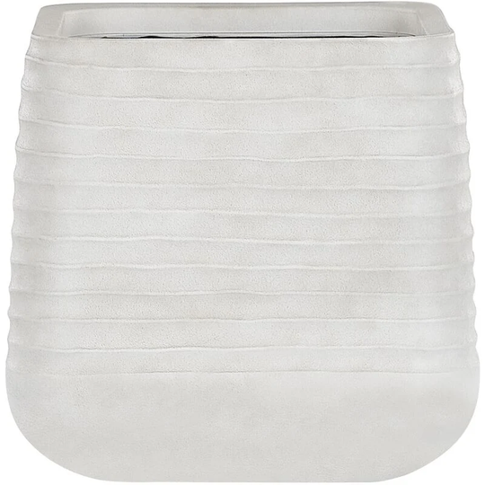 Outdoor Garden Flower Pot Large 50 x 49 cm Square Planter Dirty White Parikia - White