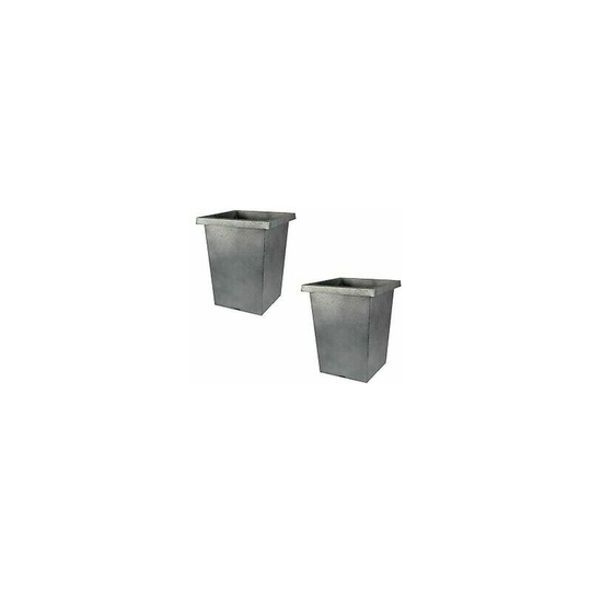 Viss - 28CM tall square plastic silver plant pot planters garden indoor outdoor flower