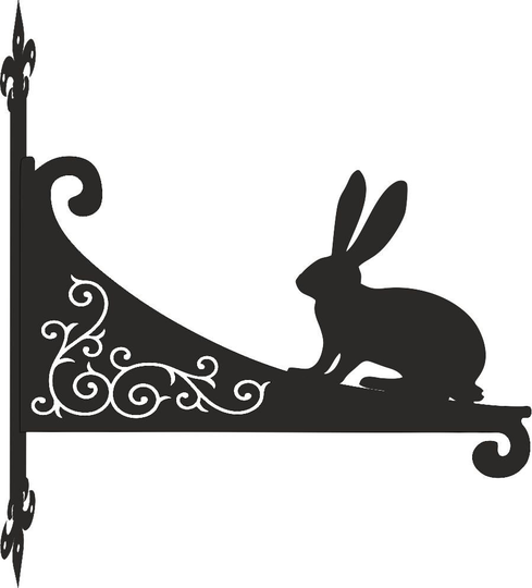 Hare Ornamental Scroll Hanging Bracket