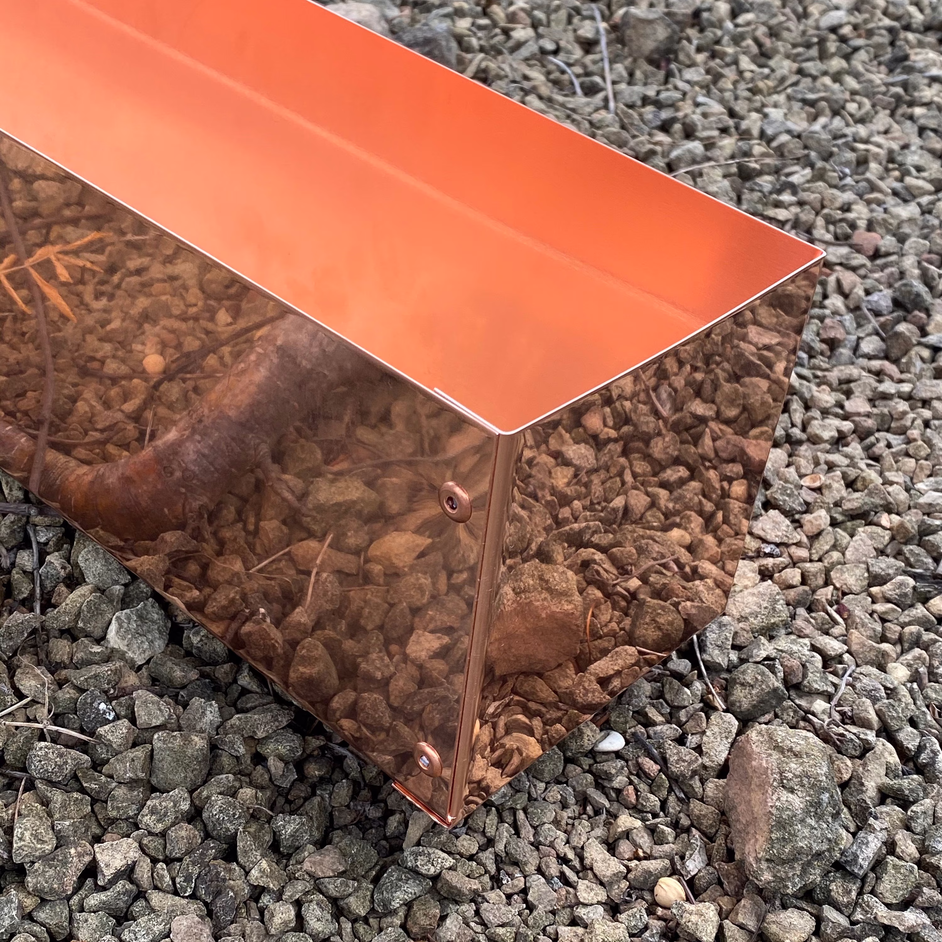 Solid Copper Window Box | Handmade Metal Planter From Recycled Repurposed Sheet