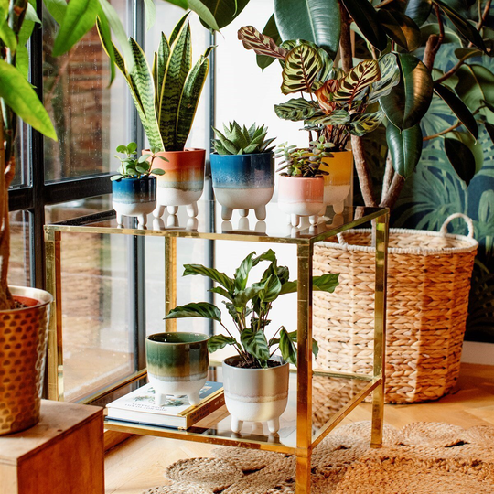 Ombre Glaze Ceramic Planter - Six Different Finishes Available 11.5cm Wide X 13cm Tall