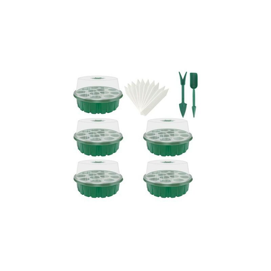 5pcs Mini Greenhouse Nursery, Nursery Tray, Clear Plastic Nursery Tray, 13 Hole Indoor Greenhouse Nursery Box Breeder Garden, Planting Tray