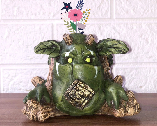 Log Planter Sculpture For Flowers, Cactus & Succulent Plants, Indoor Or Outdoor Home Decor, Modern Flower Pot, Animal Planter, 3 X 2