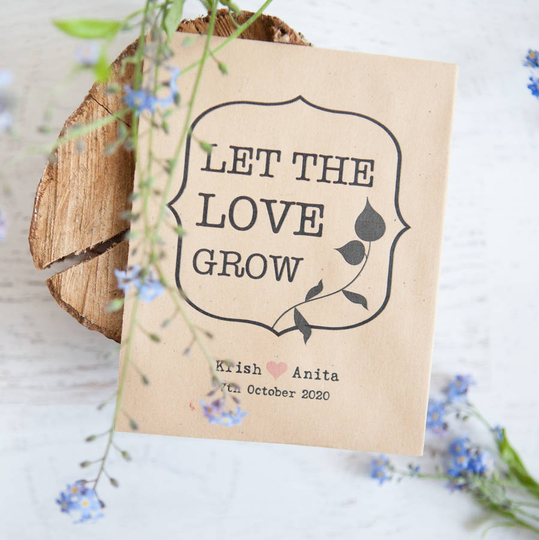 10 'Let The Love Grow' Seed Packet Favours