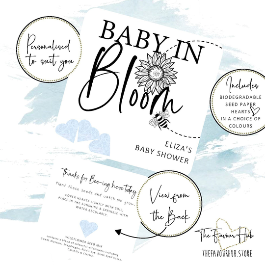 Seed Heart Plantable Christening Favours Personalised Favors Custom Baby Shower Gift Paper Naming Day Keepsake New Baby Present