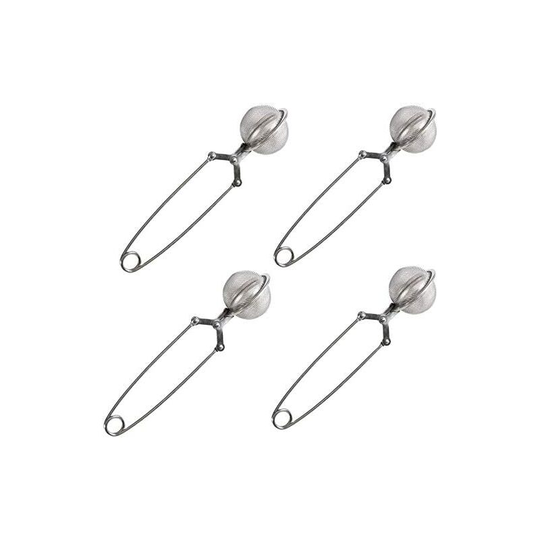 Ball-shaped tea strainer and stainless steel tea filter with handle (pack of 4) Ball-shaped tea strainer and filter