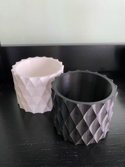 3D Printed Plant Pot | Diamond Cut