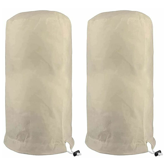Joorrt - 2 Pieces Plant Protection Cover 60×80cm Beige, Plant Overwintering Veil, Tree Overwintering Cover, Overwintering Veil with Drawstring,