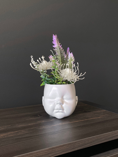 Baby Doll Planter, Flower Pot Ornaments, Home Decor Sculpture Plant