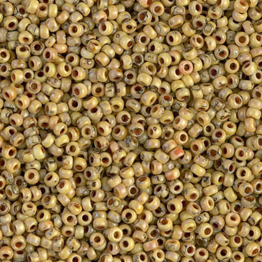 Miyuki Seed Beads 6/0 Picasso Opaque Canary Yellow, 4512