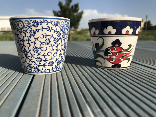 Ceramic Indoor Plant Pot, Shot Cup, Abstract Cactus Planters, Summer Impressions, Hand Painted Succulent Clay Flower Pot, Floral Design Gift